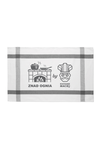 Ściereczka kuchenna "Znad Ognia by Kucharz Maciej", kolor szary